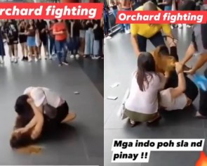 Catfight at Orchard Road: Women pull at each other&#039;s hair in alleged tussle over man